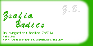 zsofia badics business card